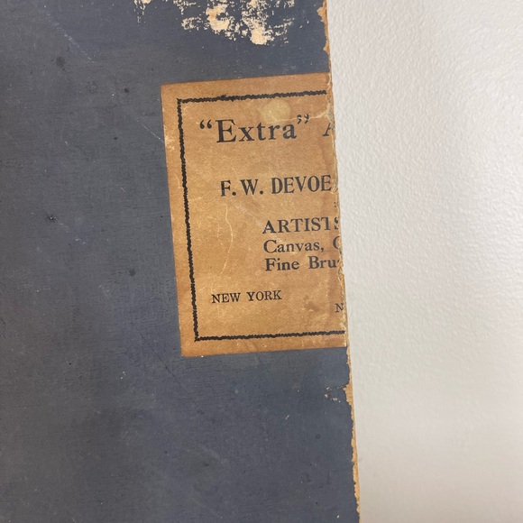 Antique Oil Painting FW Devoe Art Board Mountain Landscape Vintage Artwork Old - Picture 11 of 12